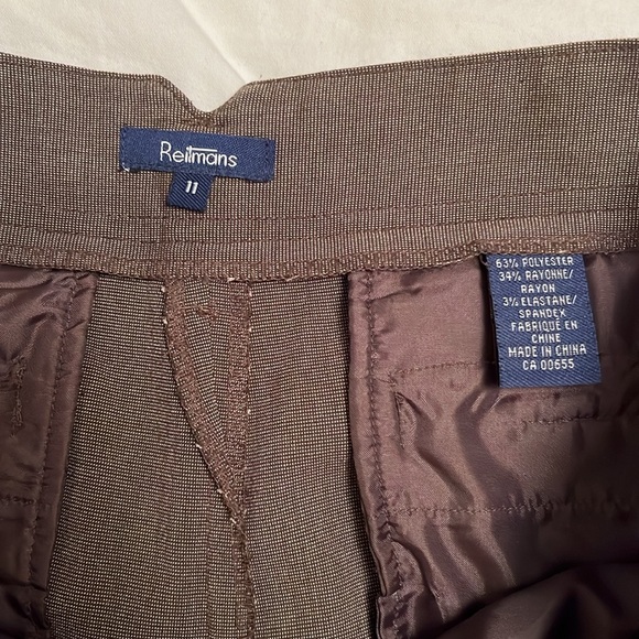 REITMANS brown wide leg cuffed dress pants - Picture 6 of 6